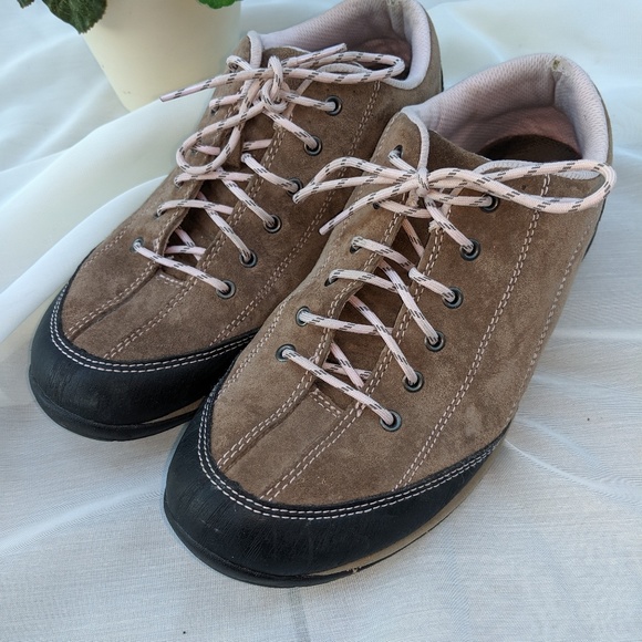 LL Bean Pink Brown Lace Up Athletic Shoes. #55 - Picture 4 of 7